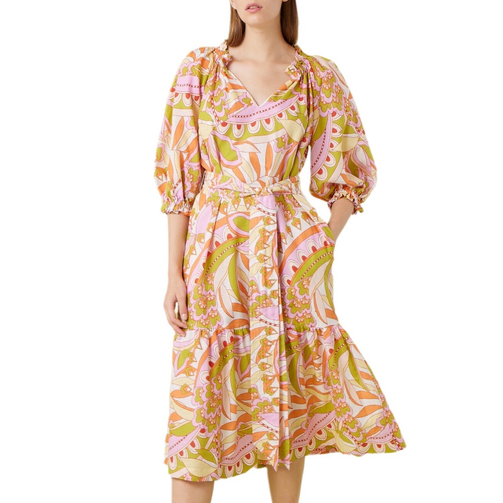 Gilner Farrar WAVERLY DRESS IN SUNBURST PRINT size Large